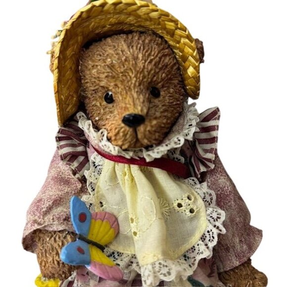 Vintage Figurine Bear With Straw Hat & Picnic Basket Plays Music and works - Picture 2 of 12